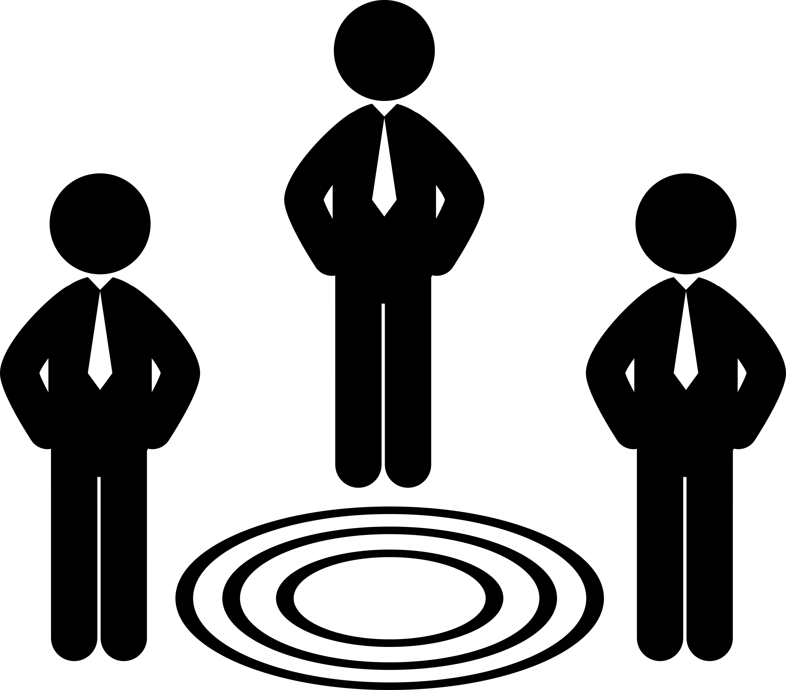 Business Men Around Target Concentric Circles Symbol Outline Svg Vector Free Vectors
